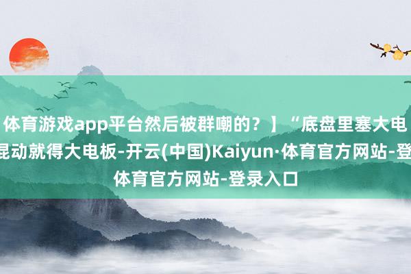 体育游戏app平台然后被群嘲的？】“底盘里塞大电板”“混动就得大电板-开云(中国)Kaiyun·体育官方网站-登录入口